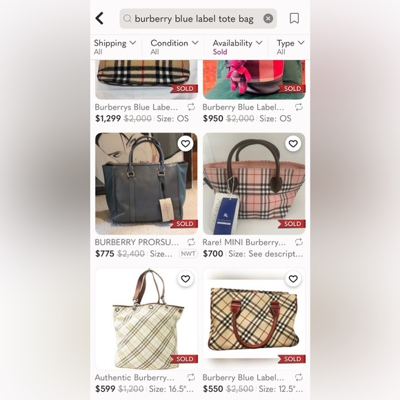 Burberry Blue Label Tote Shoulder Bag Tweed Leather Chain Strap Japan Exclusive - Picture 4 of 17